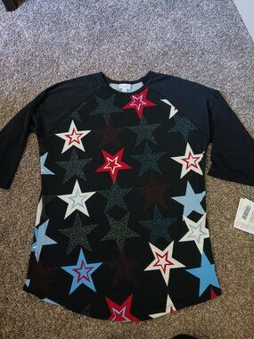 NWT LuLaRoe Women's Red White and Blue Star shirt L